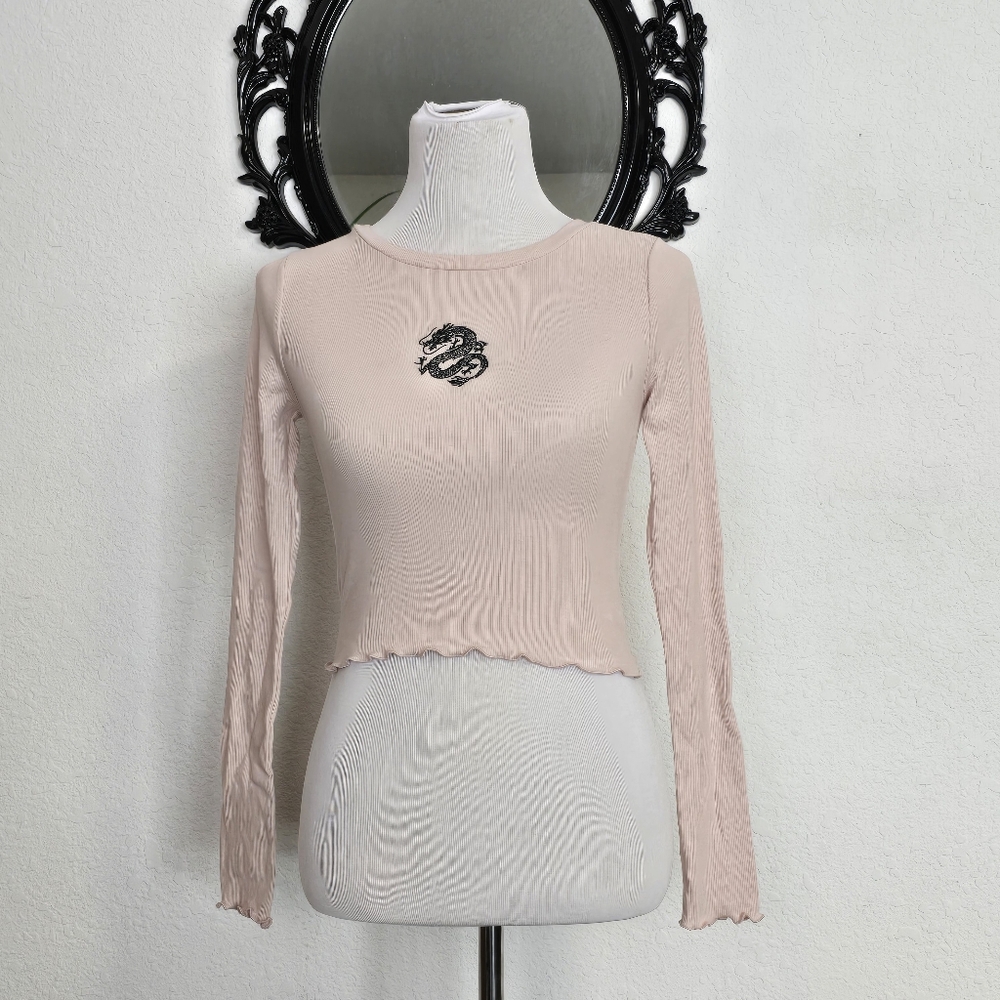 New! Aero pink cropped dragon longsleeve